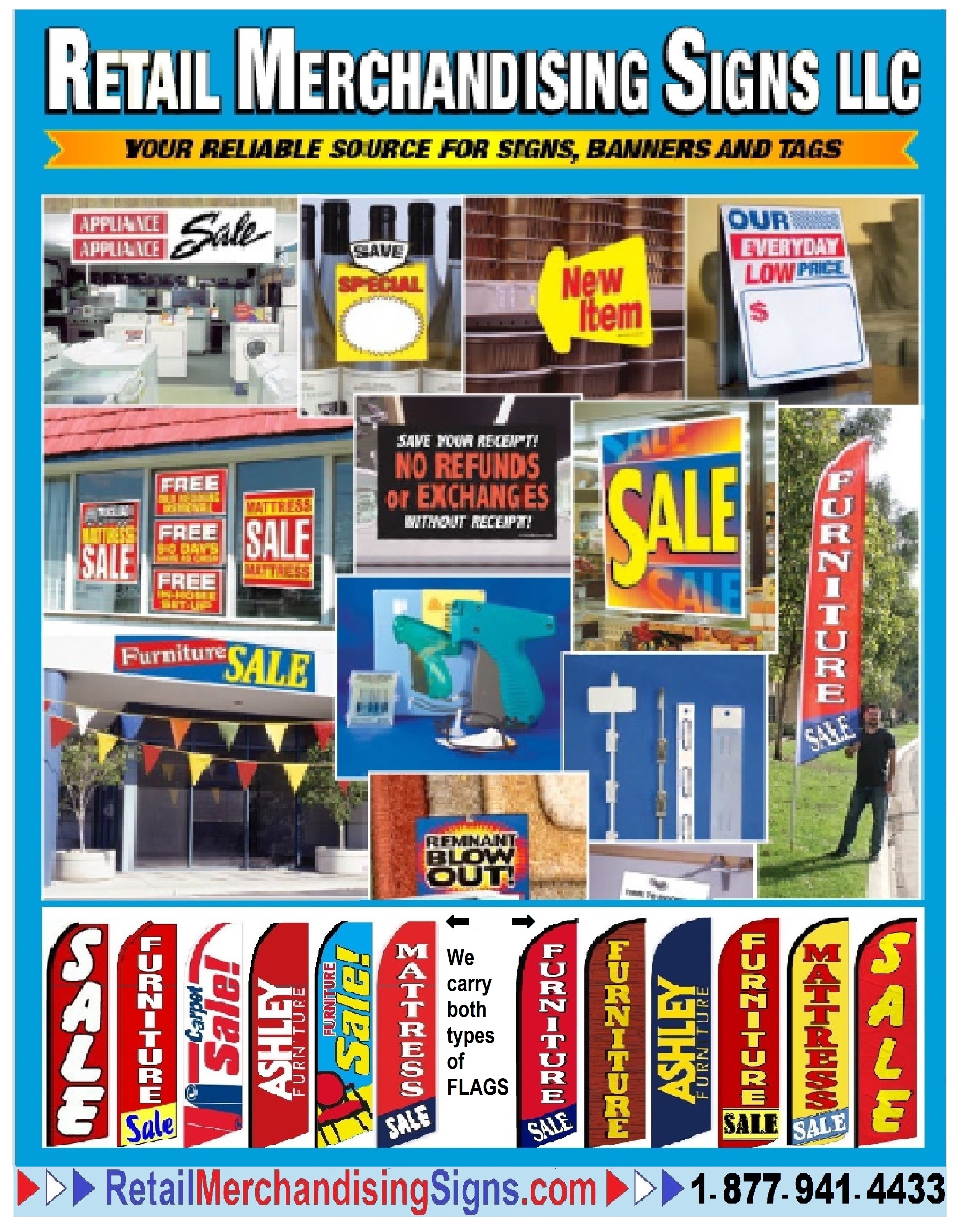 Retail Merchandising Signs Customer Service Info