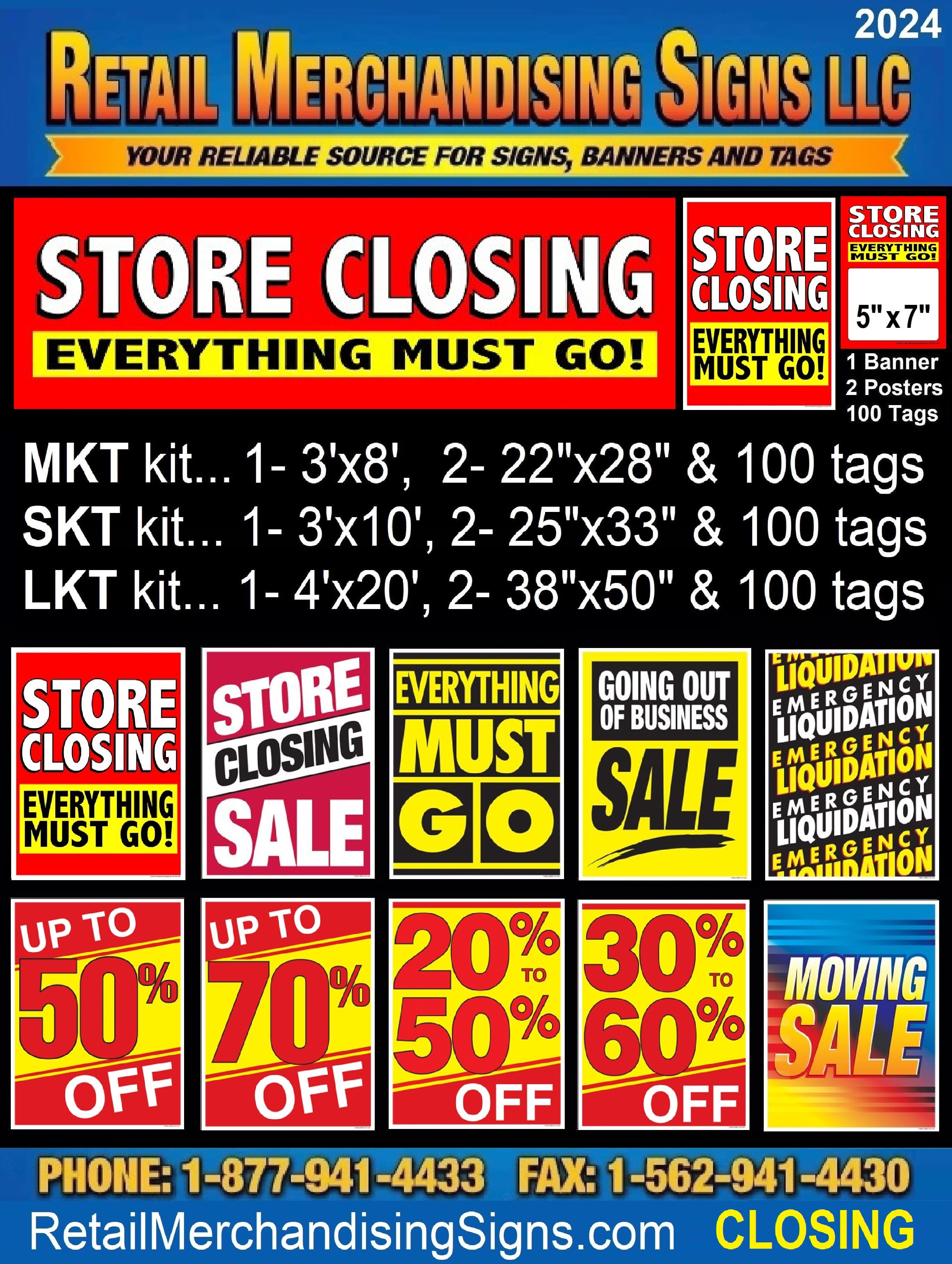Closing and G.O.B. Signage