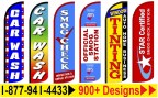 Windless Automotive Car Wash Smog Check Feather Banner Flags and Kits