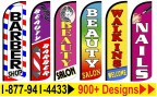 FLAGS Windless Feather Outdoor Flags Swooper Banner Style Beauty Shop Nails Saoln Barber Shop Flags and Kits