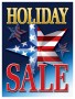 Holiday Sale Window Poster 22 inch x 28 inch Christmas, Labor Day, 4th of July, Memorial Day, President Day Sale