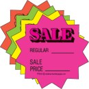 Printed Fluorescent Burst Price Cards Sale Regular Sale Price