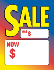 Large Price Card 8 1/2in x 11in Sale multicolor