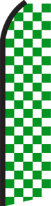 Feather Banner Flag 16' Kit Green White Checker