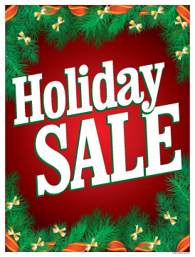 Christmas Sale Signs Posters Holiday Sale holly