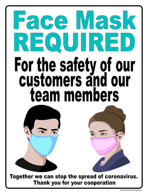 CDC Social Distancing Guidelines Business Sign Poster | 25" x 33" | Face mask Required | Coronavirus Covid-19 | Stop the Spread