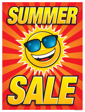 Posters Summer Sale Signs 22 x 28 L x H Case of 12 15699 