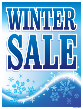 Seasonal Sale Signs Posters Winter Sale snow flakes