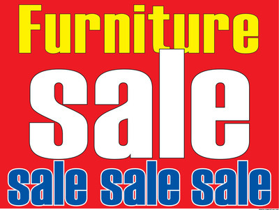 Window Sale Sign Poster Furniture Sale horizontal