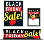 Christmas Promotional Small Sign Kit (4 pieces) Black Friday Sale red tag