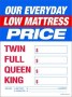 Large Price Card 8 1/2in x 11in Our Everyday Low Mattress