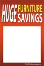T50HUG Price Tag Slotted Hole Punched HUGE FURNITURE SAVINGS, 5"x7" (100 pcs)