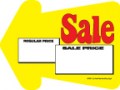 4in x 5 1/2in Shelf Talker Arrow Sale Price Regular 10 pack