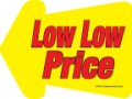 4in x 5 1/2in Shelf Talker Arrow Low Low Price 10 pack