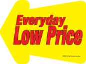 4in x 5 1/2in  Shelf Talker Arrow Everyday Low Price 10 pack