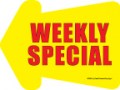 4in x 5 1/2in Shelf Talker Arrow Weekly Special 10 pack