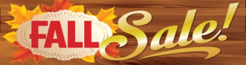 Retail Sale Banners 3' x 8' Fall Sale (wood)