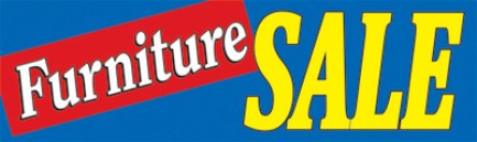 Retail Sale Banners Furniture Sale blue