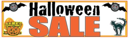Retail Sale Banners 3'x8' Halloween Sale