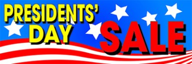 Retail Sale Banners 3' x 8' Presidents Day Sale