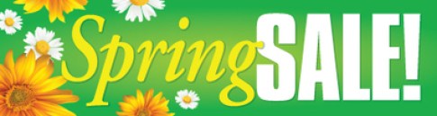 Seasonal Retail Sign Banner 3' x 8' Spring Sale (flowers)