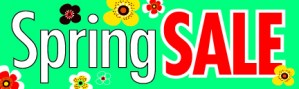 Seasonal Retail Sign Banners Spring Sale 5 flowers