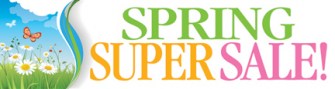 Seasonal Sign Banner 3'x10' Spring Super Sale (pansies)