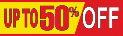 Retail Sale Banners Up To 50% Off