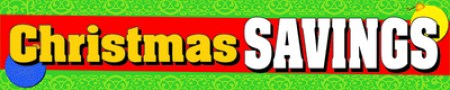 Retail Store Banner 4' x 20' Christmas Savings