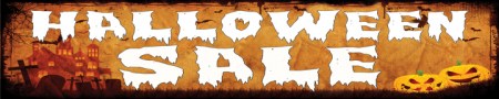 Seasonal Store Banner 4' x 20' Halloween Sale
