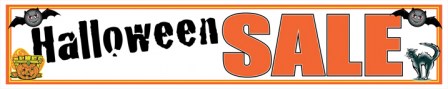 Retail Store Banner 4' x 20' Halloween Sale