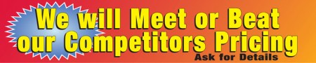 Store Banner 4' x 20' We will Meet or Beat our Competitors
