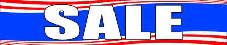 Store Banner 4' x 20' Sale red white and blue