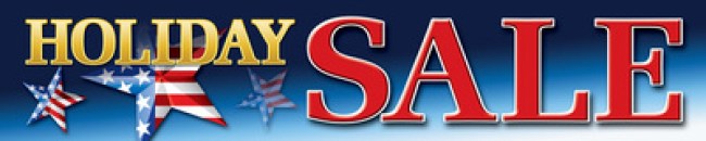 Patriotic Store Banner 4' x 20' Holiday Sale (star)