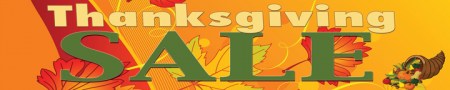 Seasonal Store Banner 4' x 20' Thanksgiving Sale