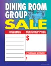 Large Price Card 8 1/2in x 11in Dining Room Group Sale