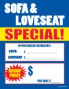 Large Price Card 8 1/2in x 11in Sofa & Loveseat Special Group Price