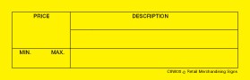 Channel Rail Tickets - 3 3/8in x 1 1/4in Yellow Ticket No Hole