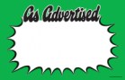 Price Cards/Sign Cards As Advertised green/black