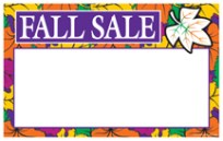 Seasonal Price Card/Sign Cards Fall Sale leaves