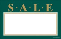 Price Cards/Sign Cards Sale green/gold
