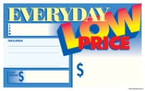 Sign Cards Shelf Talkers 3 1/2" x 5 1/2" Everyday Low Price