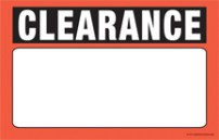 Fluorescent Price Card Clearance 100 per pack