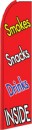 Feather Flag Banner 11.5' Smokes Snacks Drinks Inside