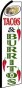 Feather Banner Flag Only 11.5' Tacos and Burritos