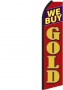 Feather Banner Flag 11.5' We Buy Gold red yellow