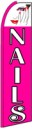 Feather Banner Flag Only 11.5' Nails pink