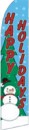 Feather Flag Banner 11.5' Happy Holidays (snowman) Christmas