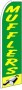 Feather Banner Flag Only 11.5' Mufflers green yellow