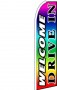 Feather Banner Flag 11.5' Welcome Drive In rainbow